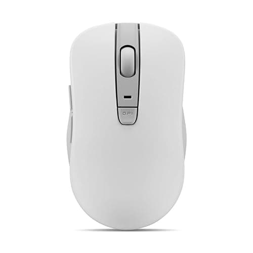 Lenovo Bluetooth Silent Mouse (WL300) - 5 Button Computer Mouse with Silent Left & Right Click – Sculpted Grip, Microsoft Swift Pair, Up to 1600 DPI (White) - Image 1