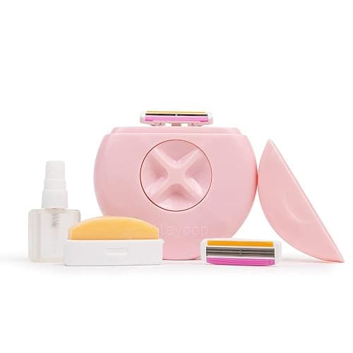 Alleyoop Portable Travel Razors For Women - On-the-Go Mini Triple-Blade Razor & Shaver - Clean & Close Shave with Moisturizing Bar & Refillable Spray Bottle - Gentle for All Skin Types (Dusty Pink) - Image 1