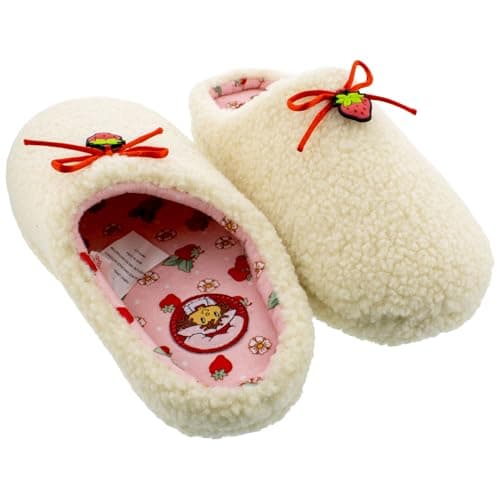 Ground Up Strawberry Shortcake Women's Slippers with Bows (Women's Footware Size, US Footwear Size System, Adult, Women, Alpha, Medium, Medium) thumbnail 3