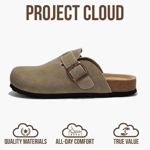 Project Cloud Genuine Leather Footbed Clogs for Women - Memory Foam Arch Support Slippers for Women - Trendy Slip-ons Women's Mules & Clogs Sandals (Benton) thumbnail 4