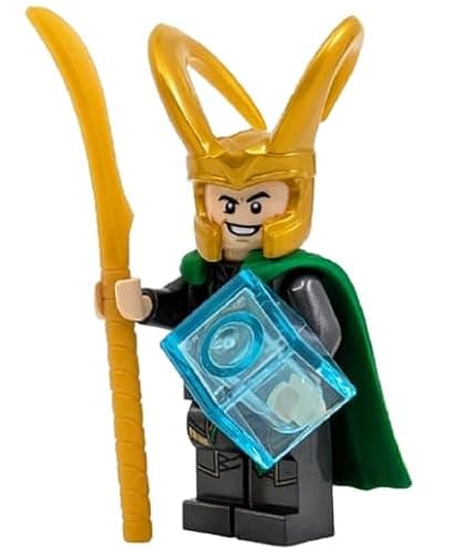 LEGO Superheroes: Loki Minifigure with Staff and Tessaract - Image 1