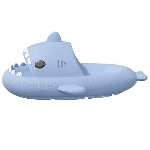 welltree Shark Slides for Women and Men Novelty Pillow Slippers Open Toe Shark Sandals Cushioned Cloud Slides thumbnail 2