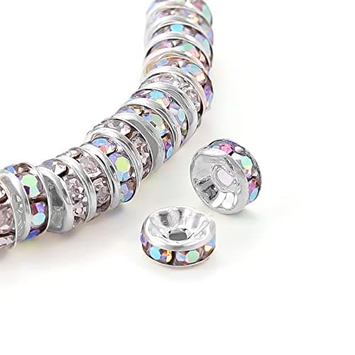 100Pcs 6mm Ab Crystal Czech Crystal Rondelle Spacer Beads for Jewelry Making,Beads for Bracelets Necklaces - Image 1