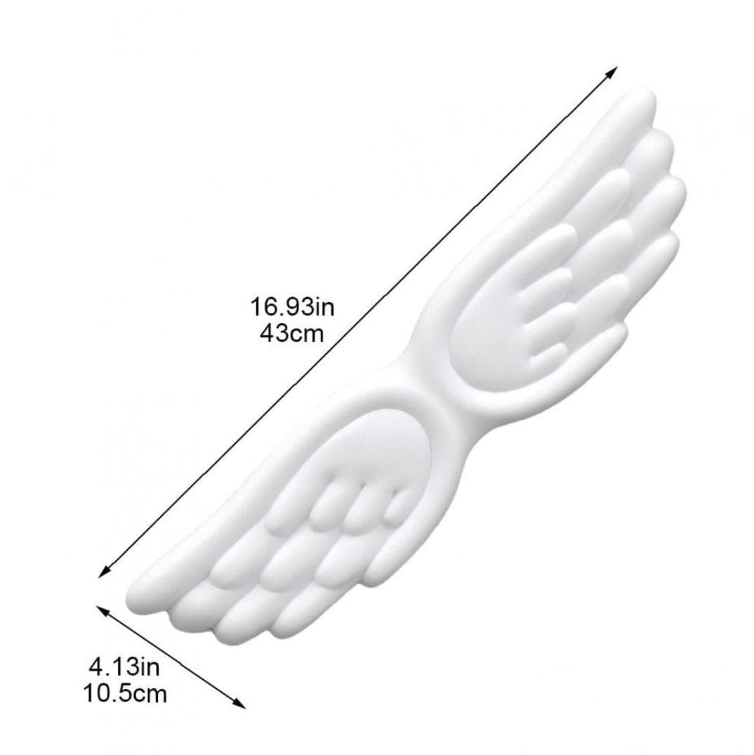 Keyboard Wrist Rest, Angel Wings, Anti-Slip Sole, Wrist Cushion, Computer Cushion, Wrist Rest, Memory Foam, PU Material, Memory Cotton, Reduce Fatigue, Pain Relief, Computer, Laptop, Home Office, Pc Game (White) thumbnail 2