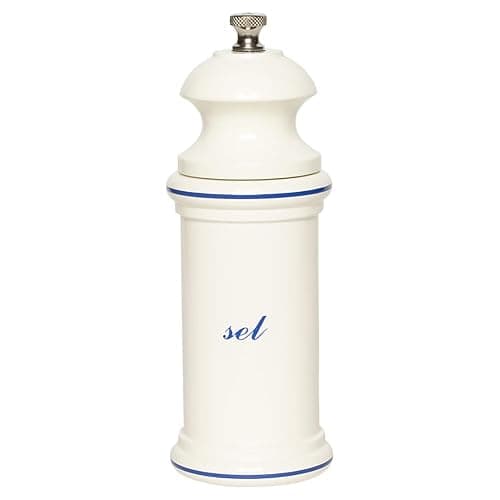 Fletchers' Mill Provencal Salt Mill, White with Blue "Sel" - 6 inch - Image 1