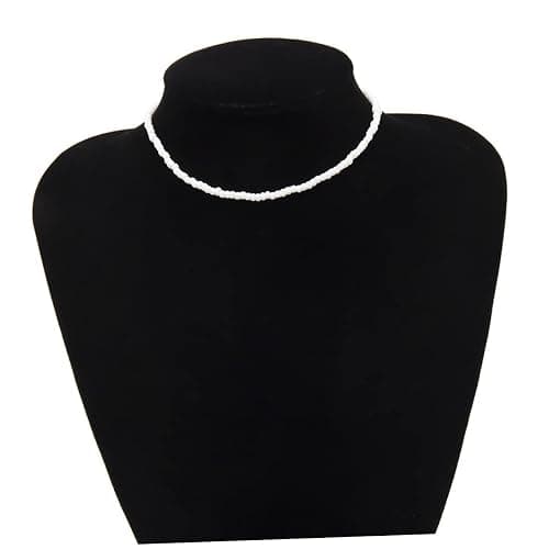 Holibanna Boho Choker Necklace Chain Seed Bead Necklace Tiny Beaded Choker Jewelry for Women and Girls (Black) thumbnail 8
