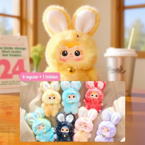 Samuel Magic Bunny Series - Plush Pendant Blind Box, Blind Box Figures, Random Cute Figures Collectible Home Decorations Birthday Gifts (Bunny (Single Box)) thumbnail 2