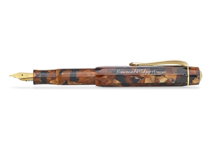 Kaweco ART SPORT Fountain Pen Hickory Brown - Exclusive Acrylic With Steel Nib, Metal Box - 12.5 cm, F (Fine) - Image 1
