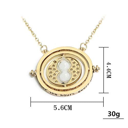 Harry Potter Gold Tone 3D Hourglass Necklace Pendant Time Turner Hermione Pendant Necklace Hermione Granger Rotating Spins Gold Plated Lover's Jewelry thumbnail 9