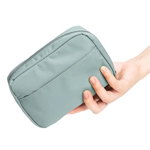 Hekyip Half Moon Cosmetic Beauty Bag for Purse Travel Handy Makeup Pouch for Women Girls (PINK) - Rectangular Grayish Blue thumbnail 3