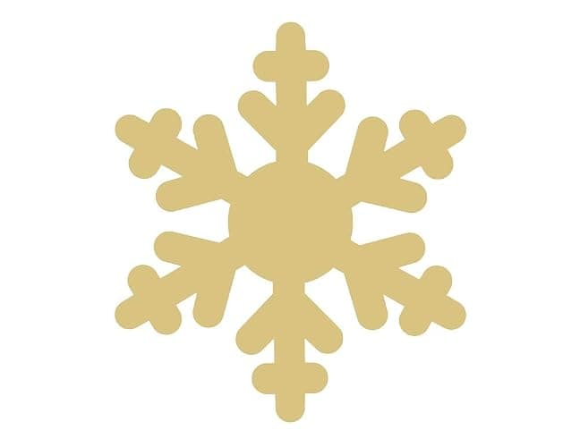 Snow Flake Cutout Unfinished Wood Holiday Cut Out Christmas/Winter Door Hanger MDF Shape Canvas Style 2 (12") - Image 1