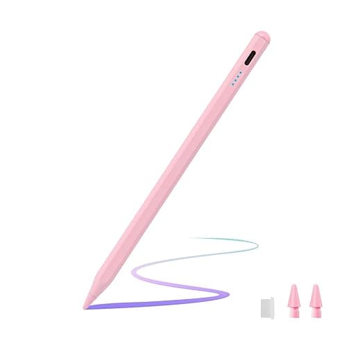 Stylus Pen for iPad 9th&10th Generation,Pencil with Palm Rejection Apple Pencil for (2018-2024) iPad Pro11&12.9 inch, iPad Air 3/4/5,iPad 6-10,iPad Mini 5/6 Gen-Pink - Pink