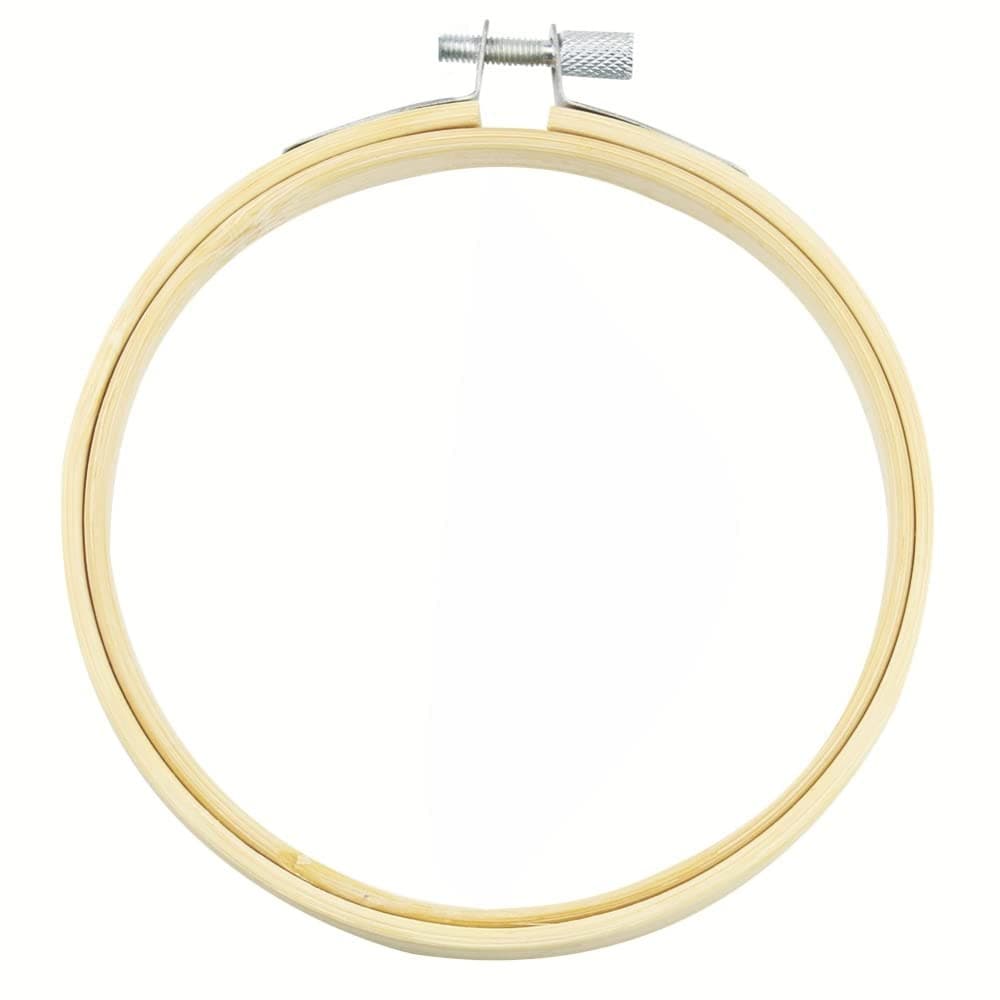 Bastidor Madeira Bambu Com Anel Ajustável Bordado - 15 Cm - Image 1