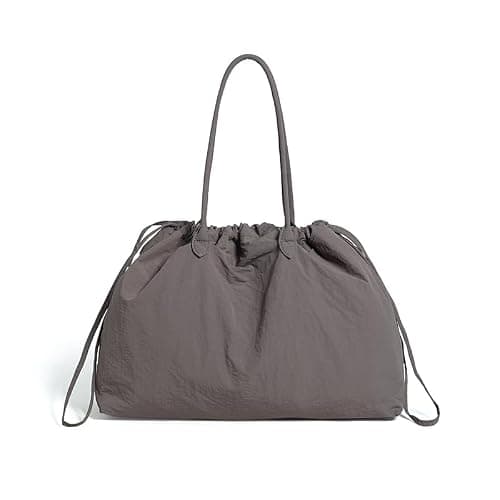 Cohawk Nylon Tote Bag for Women Versatile Drawstring Shoulder Bag Work Travel Tote Handbag with Easy Carry Handles - Image 1