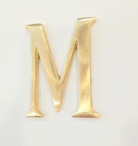 Brass Polish Gold Letter M Sticker Self Adhesive for Scrapbooking, Personalised Headings and Home Decor Projects 150 mm (6 inch) Set of 1 - Image 1
