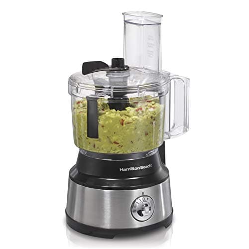 Hamilton Beach Food Processor & Vegetable Chopper for Slicing, Shredding, Mincing, and Puree, 10 Cups + Easy Clean Bowl Scraper, Black and Stainless Steel (70730) - Image 1