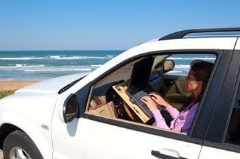 The Executive steering wheel desk measures 17” 3/4” × 13 7/8” provides a stable surface for most laptops, tablets, phones, and paperwork. thumbnail 5