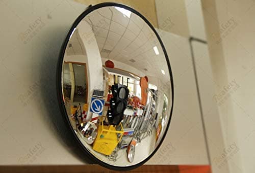  Convex Wide Angle Mirror, 30 cm / 12", Unbreakable for Road Safety Shop Security with Adjustable Wall Fixing Bracket - Image 1