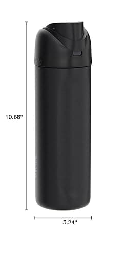 Owala FreeSip Insulated Stainless Steel Water Bottle with Straw, BPA-Free Sports Water Bottle, Great for Travel, 24 Oz, Very, Very Dark thumbnail 2