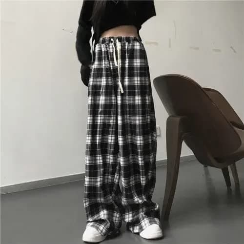 Plaid Goth Alt Pants Baggy Pants for Women Alt Clothing Alternative Clothing thumbnail 7