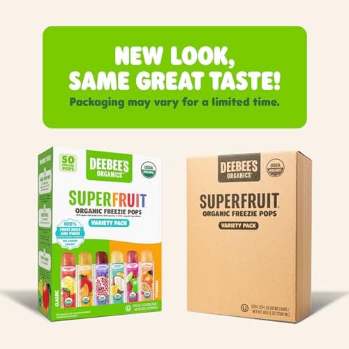 DeeBee's Organics SuperFruit Freezie Pops Variety Pack, No Added Sugars, No Artificial Flavors or Colors (Pack of 50) thumbnail 9