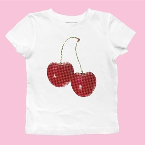 Baby Tees Y2k Shirt 2000s Fashion Cute Shirts 90s Outfit Woman Graphic Tees Y2k Vintage Clothes - Style06 - Medium thumbnail 4