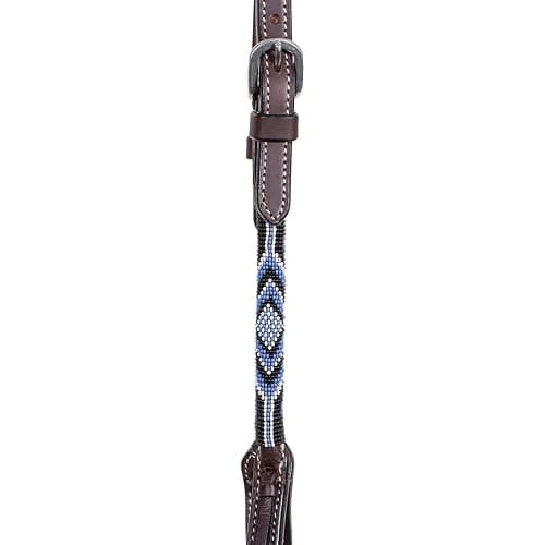 Schneiders Double S Beaded One Ear Headstall | Exquisite Horse Tack | Stylish Beaded Design | Premium 5/8" Harness Leather | Adjustable Rolled Ear Design thumbnail 4