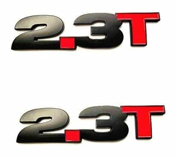 Mulistory FM-23T-BR v2x Mustang EB Trunk Fender Emblem Badge Z71 ECOBOOST Set (Black Red) - Image 1