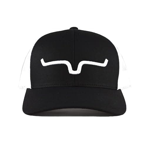 Kimes Ranch Unisex Weekly Upgrade 110 3-D Embroidered Horns Adjustable Snapback One-Size Hat - One Size - Black/White - Image 1