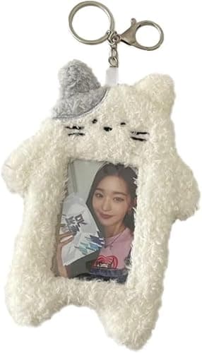 2Pcs White Photocard Holder,Cartoon Plush Photocard Holder Outdoor Girl Korean Style ID Card Cover Protective Case Card Sleeve Student Rabbit Identification Badges Supplies, Office and School Supplies thumbnail 9