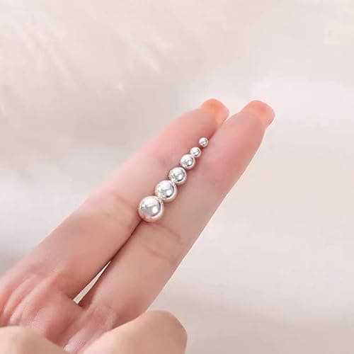 925 Sterling Silver Stud Earrings for Women, Sterling Silver Earrings Tiny Stud Earrings for Multiple Piercings 5 Pairs Different Sizes Silver Stud Earrings Set 2mm 3mm 4mm 5mm 6mm thumbnail 6