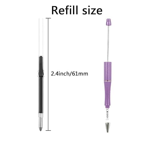 100pcs Beadable Pens Refills for Plastic Bead Ballpoint Pen，Beadable Pens Bulk Refills，Bead Pens Refills (Black) thumbnail 2