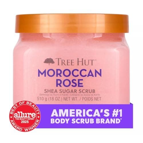 Tree Hut Moroccan Rose Shea Sugar Scrub | Exfoliating Body Scrub Removes Dead, Dry Skin for a Soft & Hydrated Feel | Nourishing Essential Body Care | 18 fl oz. thumbnail 2