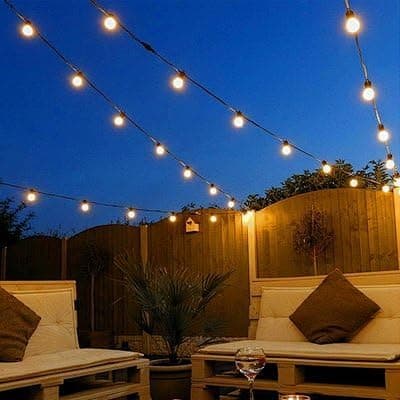 RYKUG Outdoor String Light 50FT Patio Black with 52 Shatterproof G40 LED Clear Globe Bulbs for Indoor/Outdoor, Connectable Hanging Lights for Backyard Balcony Party Decor thumbnail 7