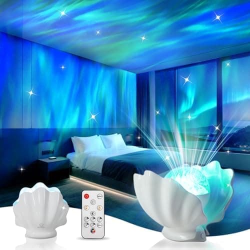 GLACIER GIFT Northern Lights Projector, Shell Night Light Built for Bedroom Nebula Lamp, Kids Dorm Decor, Cute Room Decor Aesthetic, Christmas Gifts for Teens - Image 1