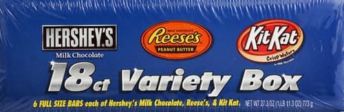 HERSHEY'S, KIT KAT and REESE'S Assorted Milk Chocolate, Full Size Easter Candy Bar Variety Box, 27.3 oz - 18 Count (Pack of 2) thumbnail 7