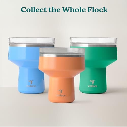 REDUCE Saltini 16 oz Cocktail Tumbler - Insulated Margarita Tumbler with Lid - Keeps Drinks Cold for 10 Hours - 360 Sippable Martini Glass Alternative - Shatterproof, Perfect for Parties - Daiquiri thumbnail 6