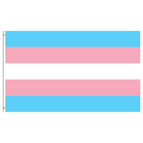 Transgender Pride Flag 3x5 FT, Trans Flag LGBTQ Trans Banner for Pride Month Parade, Outdoor UV Fade Resistant Polyester with Brass Grommets - Image 1