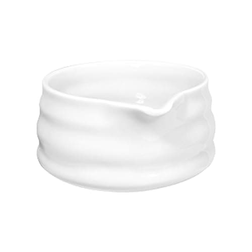 White Matcha Bowl with Spout - Ceramic Chawan Matcha Bowl for Whisking Matcha -Traditional Japanese Macha Bowl Handmade - Image 1