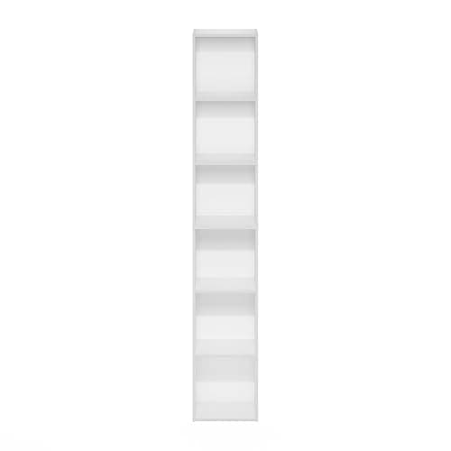 Furinno LUDER Book Shelf, 6-Tier Tall Modern Bookshelf, Bookcase with Open Shelves, 9.3 x 12 x 71, for Living Room, Bedroom, Home Office, White thumbnail 7