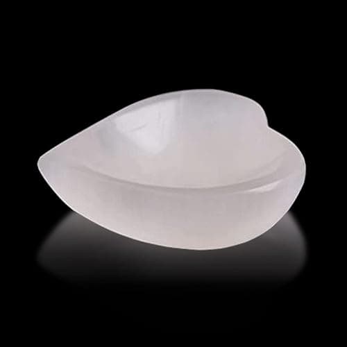 Himalayan Glow Natural Selenite Bowl Heart Shape Selenite Crystal - 10 cm for Reiki Healing Meditation Decoration, White - Image 1