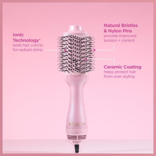 REVLON One-Step Volumizer Hair Dryer and Styler for Easy Salon-Style Blowouts, Revlon Blow Dry Brush for All Hair Types and Lengths, 10th Anniversary Pink Fizz (Limited Edition) thumbnail 6