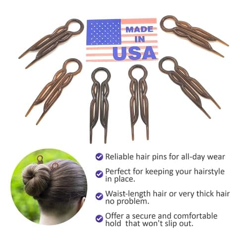 Good Hair Days Hair Pins - 2 1/2" Plastic, U-shaped Magic Grip Hairpins, Strong Durable Pins For Fine, Thick & Long Hair, Styling Accessories - Tortoise Shell, Set of 10 thumbnail 6