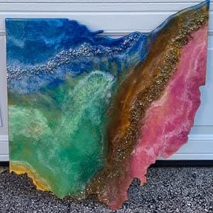 Unfinished Wood Ohio Shape State Craft up to 46" DIY 5" / 1/4" thumbnail 4