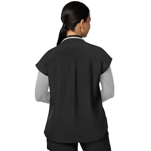 Kitmaz Medical Scrub Tops for Women - Soft Stretch Mandarin Collar Oversized Fit Scrub Shirts with 3 Pockets thumbnail 2