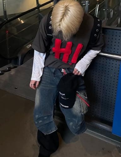 Y2k Baggy Jean Shorts Women Grunge Cargo Jorts Long Bermuda Short Loose fit Denim Cargo Shorts for Men thumbnail 3