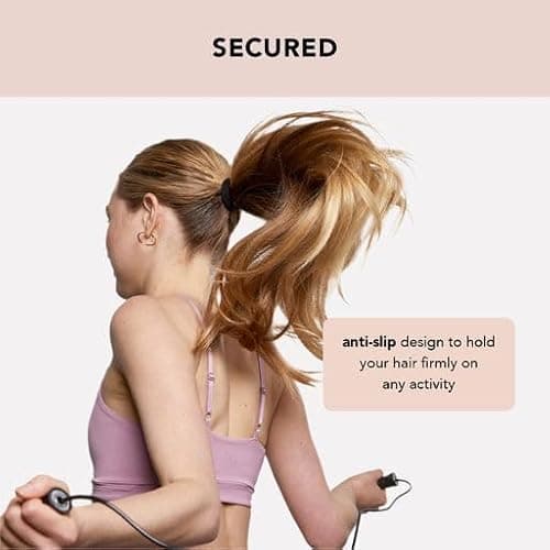Kitsch Black Hair Ties No Damage - Strong, Stretchy Hair Bands | Soft Nylon Ponytail Holders, Snag-Free Rubber Bands, Perfect for Updos & Braids | Ideal Gifts for Women - Black, 6pcs thumbnail 4