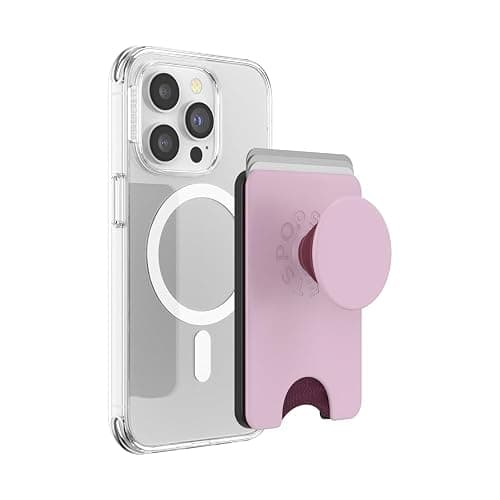 PopSockets Phone Wallet with Expanding Grip and Adapter Ring for MagSafe, Phone Card Holder, Wireless Charging Compatible, Wallet Compatible with MagSafe - Blush Pink - Image 1
