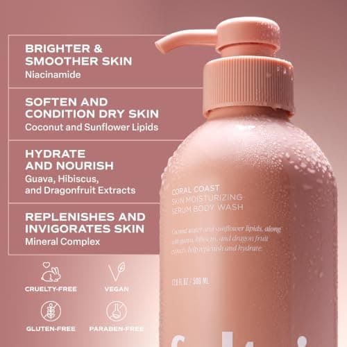 Saltair Body Wash 2-Pack – Moisturizing Body Wash with Niacinamide and Tropical Fruit Extracts – Scented Shower Gel for Women and Men – Coral Coast Scent, 2x 17oz – Vegan, Cruelty-Free, Paraben-Free thumbnail 8