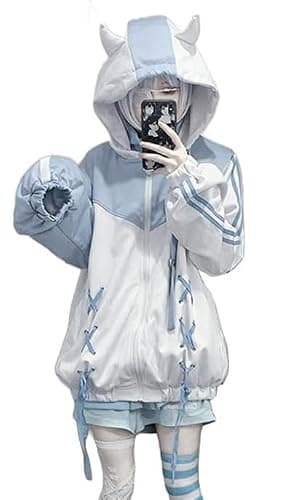 OATSBAS Cute Zip Up Hoodies for Women Watercolor Harajuku Fashion Oversized Sweatshirt y2k Tops thumbnail 2